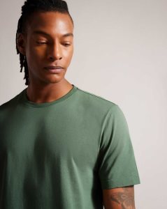 Ted Baker Tywinn Short Sleeve Regular Fit Plain T-shirt Medium Green | 7832641-DM