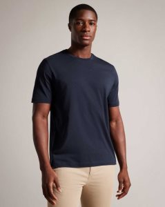 Ted Baker Wilkin Short Sleeve Branded T-Shirt Navy | 1352460-TN