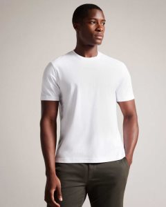 Ted Baker Wilkin Short Sleeve Branded T-Shirt White | 2384095-UB