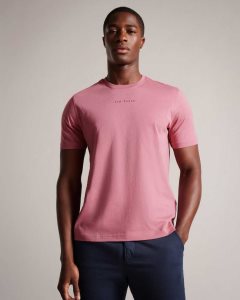 Ted Baker Wilkin Short Sleeve Branded T-Shirt Medium Pink | 9380267-BP