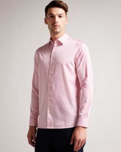 Ted Baker Willet Long Sleeve Geometric Print Shirt Pale Pink | 8642109-BQ